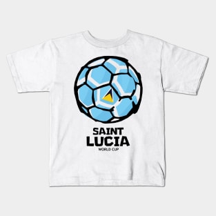 Saint Lucia Football Country Flag Kids T-Shirt